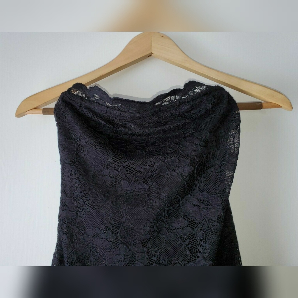 H&M Black Lace Strapless Dress, XS
